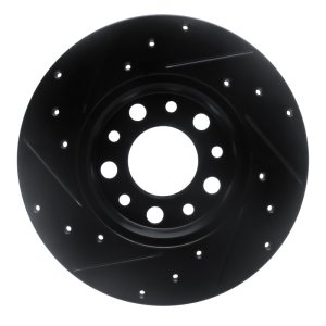 Alfa Romeo Tonale Brake Rotor (1) - Rear Right - R1 Concepts - Drilled & Slotted - Black - `15-`25